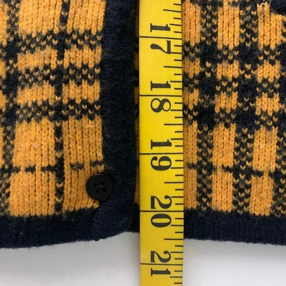 RENA ROWAN Vest Medium Vintage Lambswool Blend Knit‎ Plaid Sweater Button Down - Picture 10 of 10